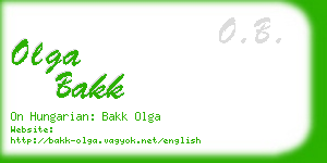 olga bakk business card